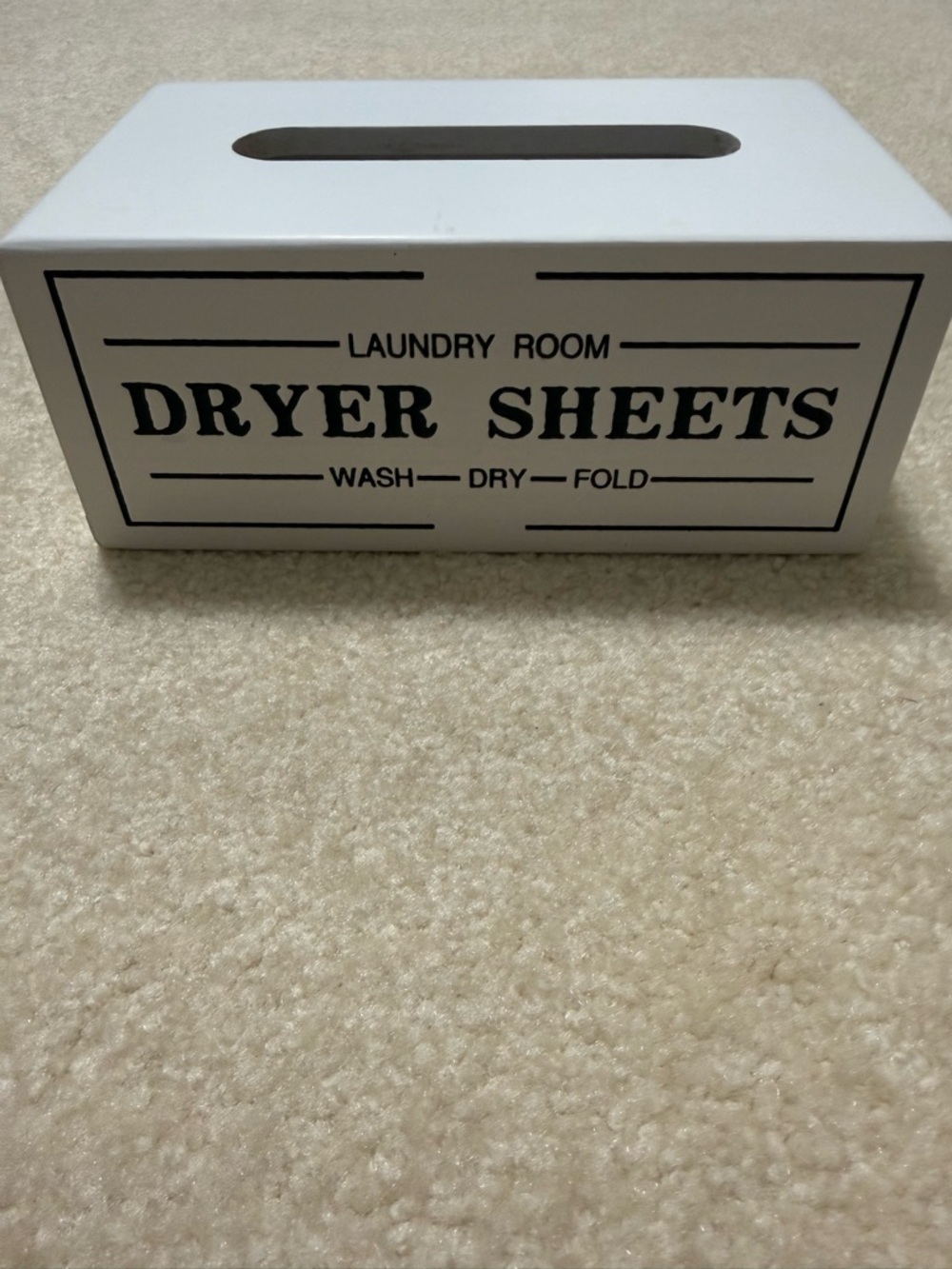 Farmhouse Wood Dryer Sheets Storage Box - magnetic back